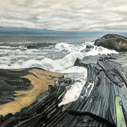 Pemaquid Surf - Maine.....oil on linen - 36" x 36" - 2020