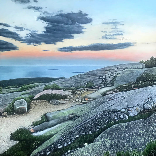Cadillac Mountain Sunset.....oil on linen - 48" x 48" - 2020