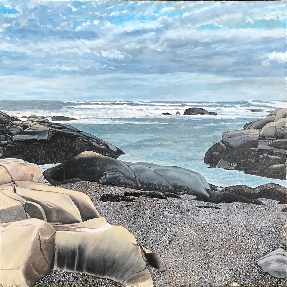 Biddeford Pool Rocks - Maine.....oil on canvas - 48" x 48" - 2020