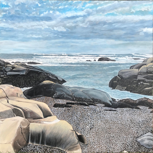 Biddeford Pool Rocks - Maine.....oil on canvas - 48" x 48" - 2020