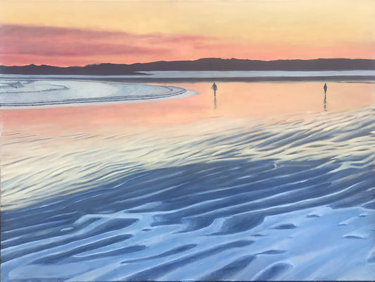 Sunset Duo - Goose Rocks Beach - Maine.......oil on canvas - 36" x 48" - 2021