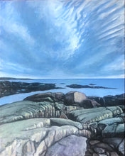 Load image into Gallery viewer, Sunrise in Blue - Biddeford Pool Maine.....oil on linen - 16&quot; x 20&quot; - 2020
