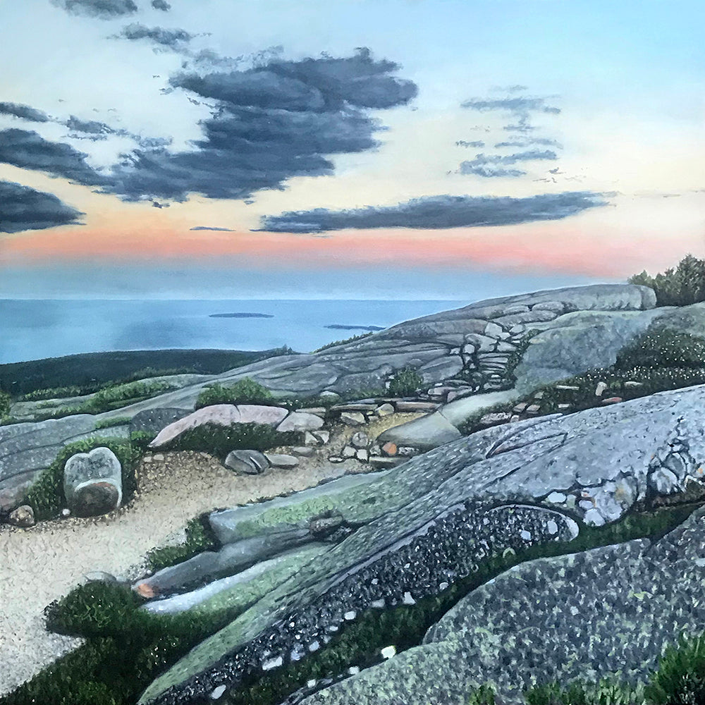 Cadillac Mountain Sunset.....oil on linen - 48" x 48" - 2020