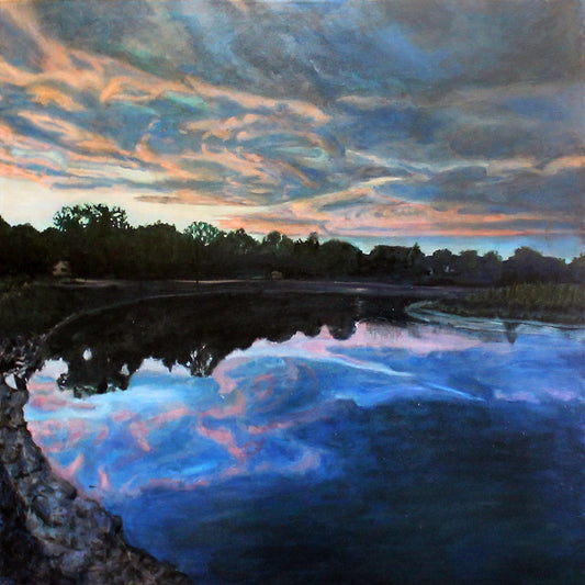 River Sunset.....oil on linen - 36" x 36" - 2018