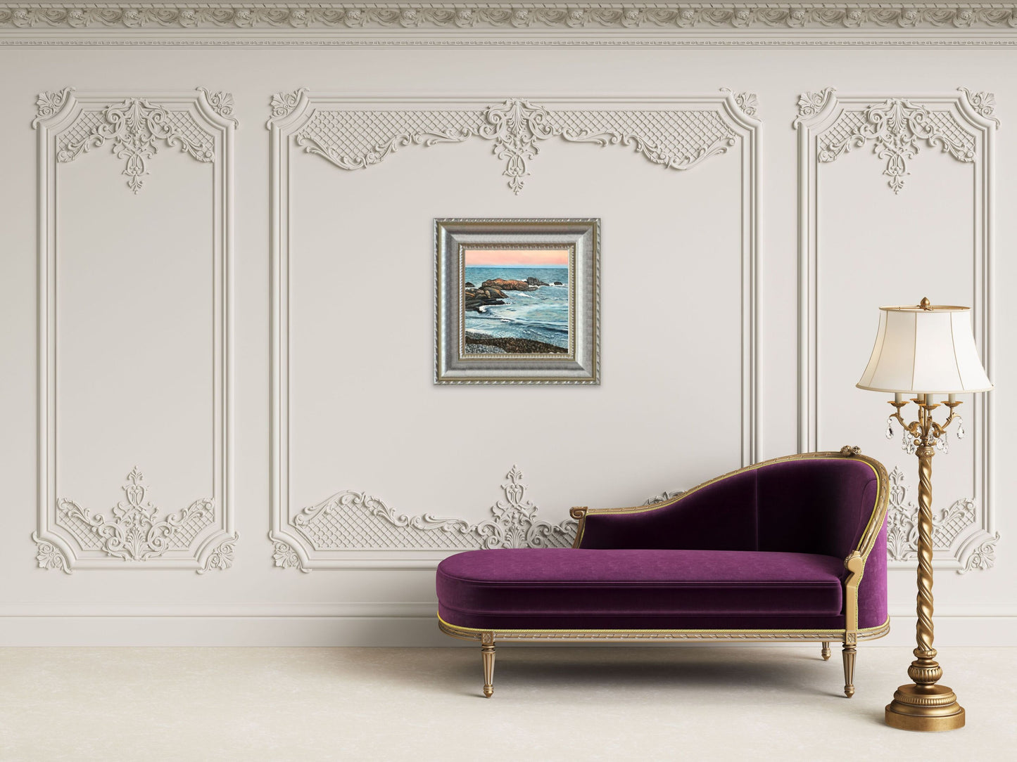 Turquiose Sunset - Biddeford Pool Maine.....oil on linen - 16" x 16" - 2020